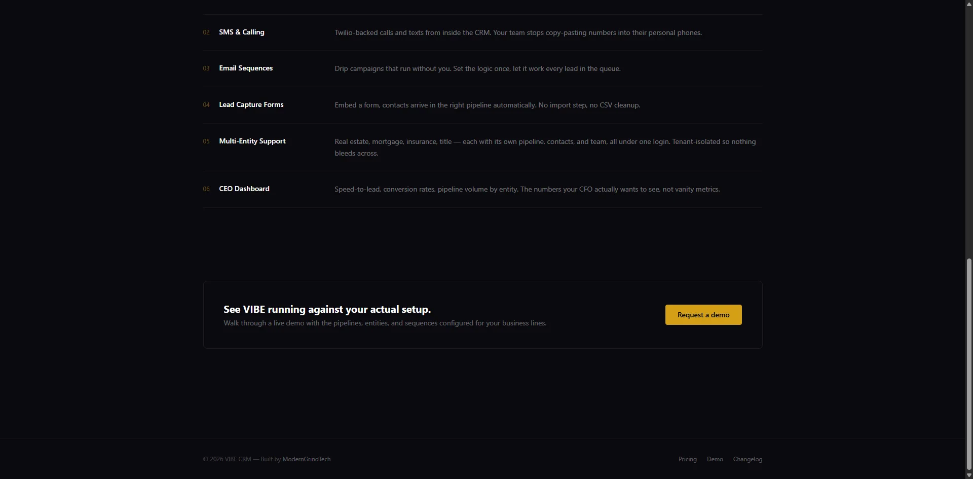 VIBE CRM pricing page showing subscription tiers and plan comparison for real estate teams