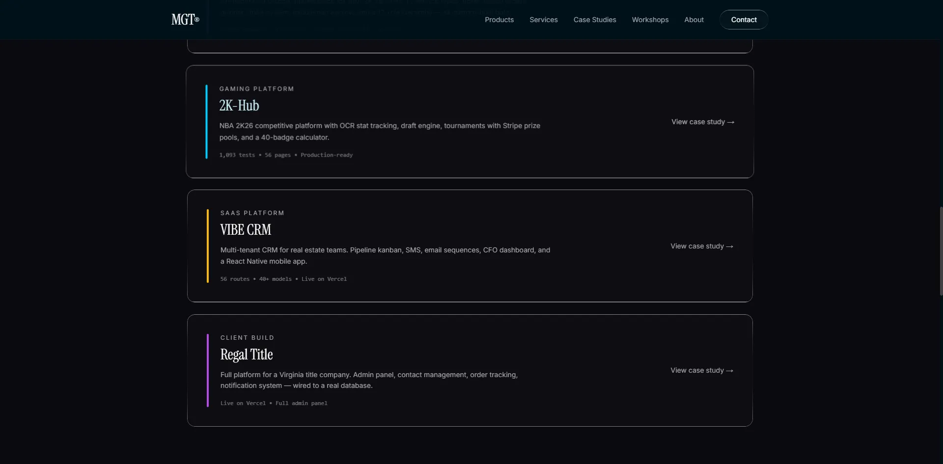 Homepage mobile view