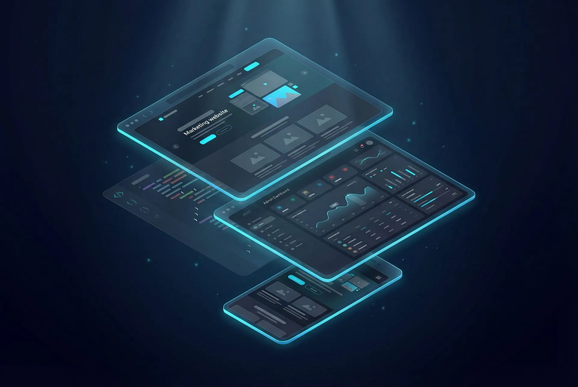 Full-stack web development workspace showing code and live application