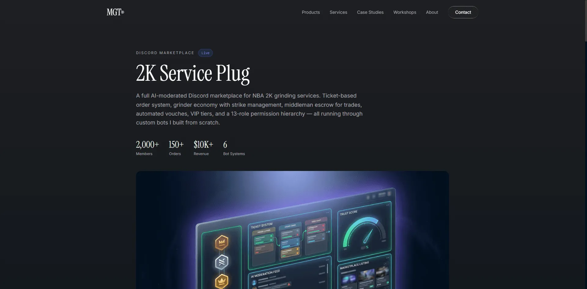 2K Service Plug case study page