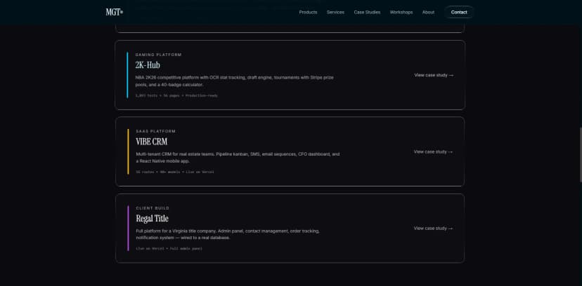 Homepage mobile view