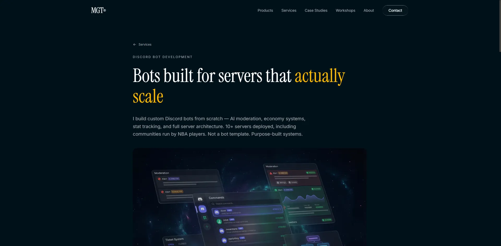 Discord services page screenshot