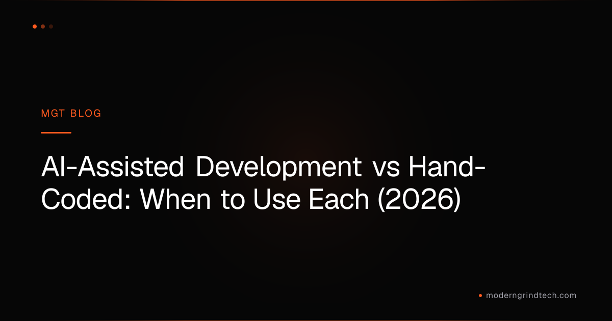 AI-Assisted Development vs Hand-Coded: When to Use Each (2026) | MGT ...