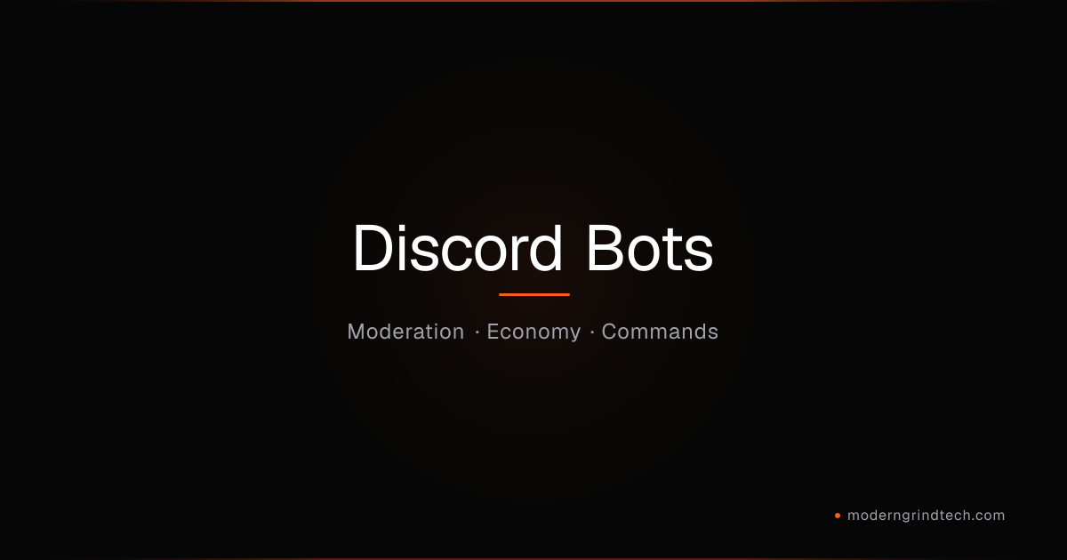 Discord Bot Development: AI Moderation & Economy Systems | MGT